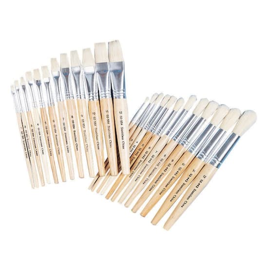S&#x26;S&#xAE; Worldwide White Bristle School Brush Pack